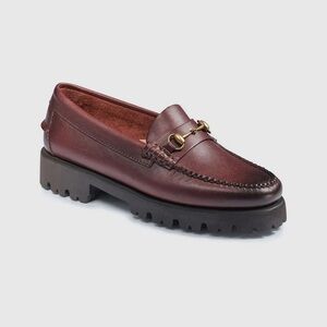 G.H. Bass Weejuns Lianna Bit Lug Loafer Leather Burgundy size 8.5